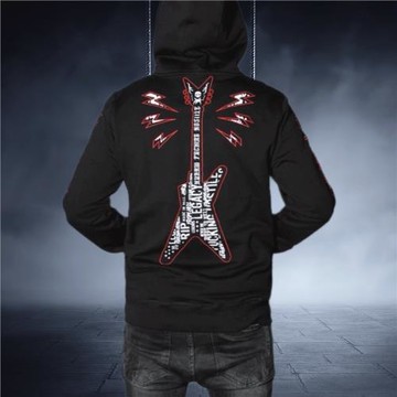 原的匪幫西海岸搖滾重金屬核刺繡吉他連帽拉鏈街頭中性衛衣