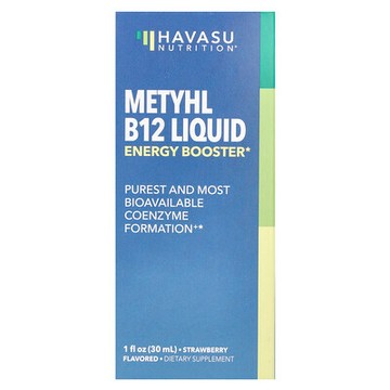 Havasu Nutrition, 甲基 B12 液體，草莓味，720 微克，1 液量盎司（30 毫升）