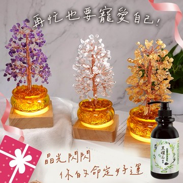 晶光閃閃組【命運好好玩】命定搖錢樹!搖錢樹燈送黑曜轉運沐浴乳(收禮者可任選3款擇一)