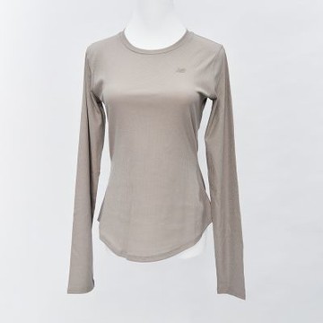 New Balance 女款 卡其色 運動 休閒 薄長袖 美規 螺紋 圓領 緊身 上衣 長袖 WT43527ADS