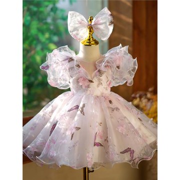 女童禮服花童婚禮小女孩花仙子公主裙兒童主持人鋼琴演奏演出服夏