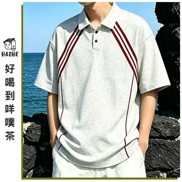 2026夏季解構拼接空氣層短袖POLO衫男女復古潮牌情侶翻領體恤