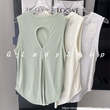 這個美背超好看 燕尾開叉美背速干寬松罩衫 瑜伽服運動無袖背心