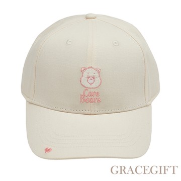 【Grace Gift】Care Bears - 鑽石小熊電繡棒球帽 米白