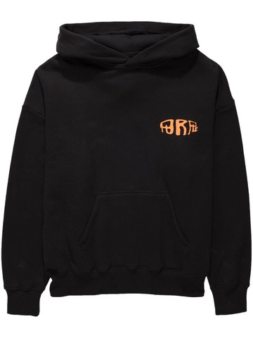 Purple Brand - logo-print cotton hoodie - unisex - pure cotton - XS - Black