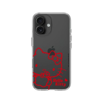 iPhone 16 Clear Case（相機按鈕） 透明 - 三麗鷗-Hello Kitty - 簡約系列-蘋果咬一口