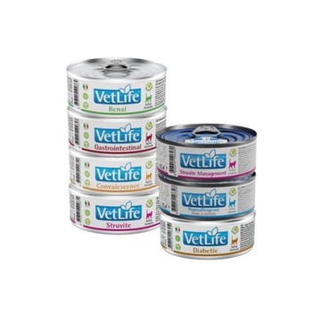 義大利Farmina法米納-Vet Life獸醫寵愛天然處方系列-貓用配方 85g x 12入組(買二件送寵喵樂-貓草玩具1個隨機)