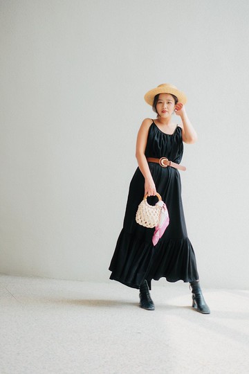 竹節編織包 白色酪梨包