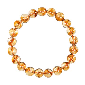 【正佳珠寶】 黃水晶 高品金字塔 8.8-9.3mm 黃水晶手珠