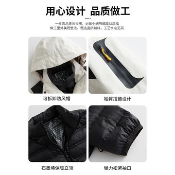 JEEP SPIRIT沖鋒衣羽絨服男秋冬三合一內膽戶外冬裝加厚男士外套