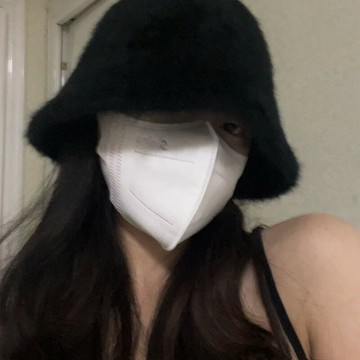 漁夫帽子女秋冬季新款黑色百搭顯臉小兔毛絨水桶盆帽大頭圍