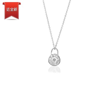 二手品 Tiffany&Co. 蒂芙尼 1837系列 迷你圓牌鑲鑽925純銀項鍊