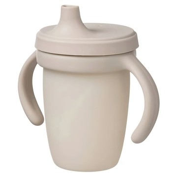 b.box 矽膠鴨嘴杯 奶茶色 柔軟矽膠吸嘴 防漏設計 易握把手  240ml  1個