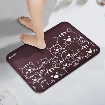 【瑪思特】10秒頂吸 軟式珪藻土吸水地墊 虎視丹丹酒紅 (60x40cm)