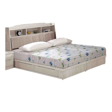 文創集 愛斯丁5尺雙人亞麻布二抽床台組合(床頭箱＋二抽床底＋不含床墊)-152x212x107cm免組