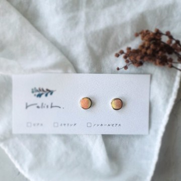 【再販】溫暖柔和 釉彩陶器 金繕 耳針 無耳洞耳夾 耳環 黃 橙 黃色 橘色 金色 小巧 簡約 辦公室