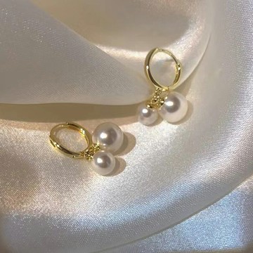 DIY珍珠小配件 S925純銀耳釘空托 金色銀色銀飾耳環 配6-8mm圓橢