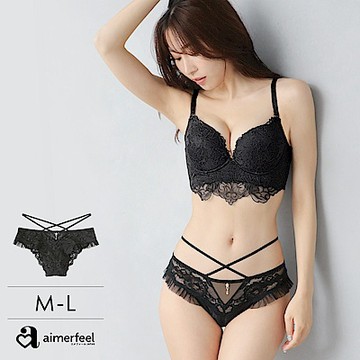 aimerfeel 亮麗墜飾 半包臀內褲-1901622-BL