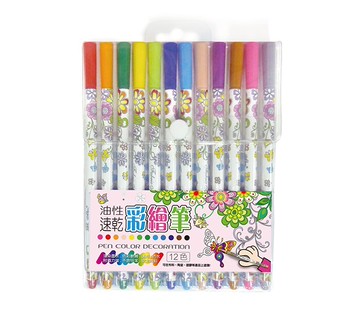 新全 12色油性速乾彩繪筆 3JP1504【APP滿額下單10%點數(單一帳號最高5000點)】1/31止