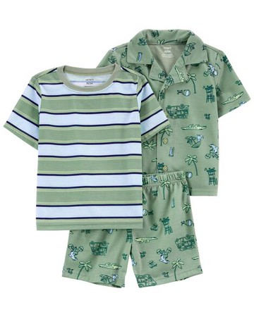 Toddler 3-Piece Beach Print Loose Fit PJs