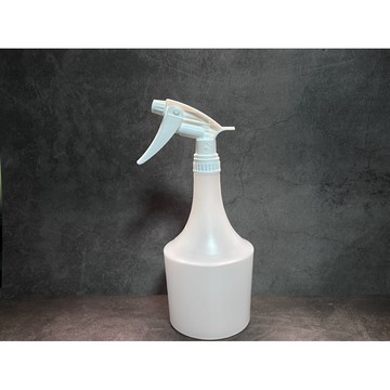 白 台灣製造耐酸鹼噴頭＋HDPE 1000ml圓瓶｜NBR耐油橡膠｜316不鏽鋼彈簧｜強酸強鹼清潔劑專用噴瓶