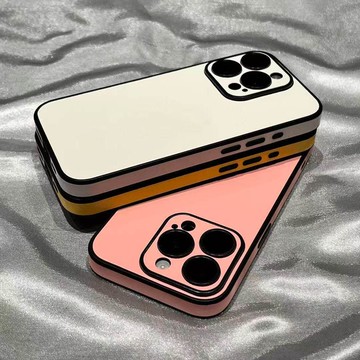 素皮紋適用蘋果17Promax手機殼iPhone16Promax新款純色14自帶鏡頭膜13/12簡約高級防摔保護套