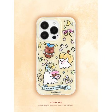 KOERCASE 快樂假期小幽靈生日派對手機殼涂鴉甜美有趣 卡通插畫原創意小眾適用蘋果16iPhone15ProMax14Pro13