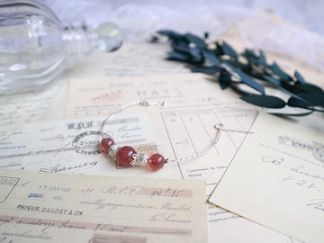 【Earth Series】原創DIY手環 草莓晶 925純銀手鍊