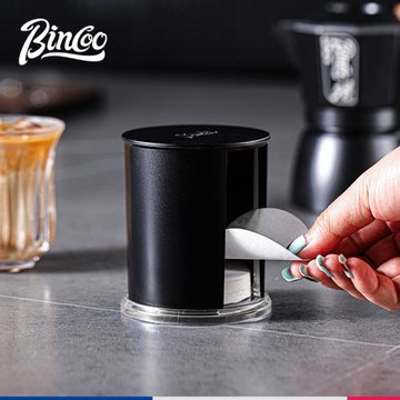 Bincoo意式咖啡手柄濾紙摩卡壺圓形濾紙收納盒通用咖啡濾紙防塵盒