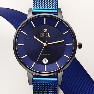 【限時2%紅利回饋】現貨 ERICA 艾瑞卡 藍魅女神米蘭不鏽鋼腕錶/藍 ER-18-SLS 熱賣中！