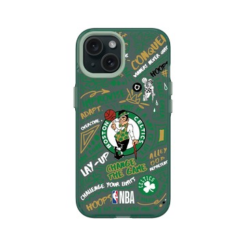 iPhone 15 Clear 憂墨綠 - NBA - 塗鴉系列-波士頓塞爾提克 Boston Celtics - Graffiti