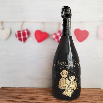 Dom Pérignon |訂製情侶生日禮物可愛Q版手繪風香檳