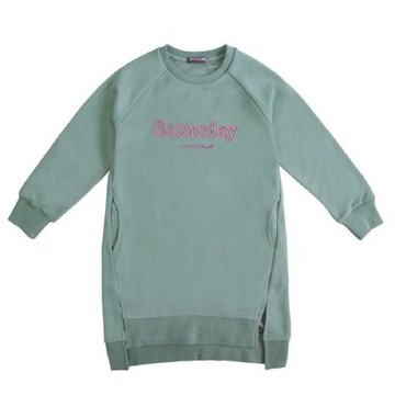 Crocodile Junior小鱷魚童裝- 刺繡文字刷毛洋裝 ( 558352-43 女生款)