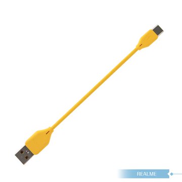 Realme 真我原廠 USB-A to Type C 超短版充電線15cm/黃色 for 行動電源 (密封裝)
