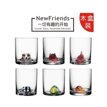 超小眾酒杯 童話杯動物玻璃杯 貓爪杯小熊狐貍熊貓日式杯子中古杯