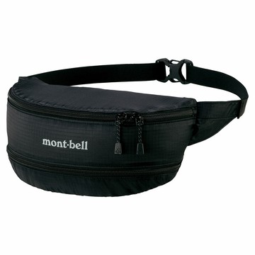 【【蘋果戶外】】mont-bell 1123984 BK 黑 輕巧可加大隨身腰包【1.9-2.7L / 109g】登山腰包 旅行腰包