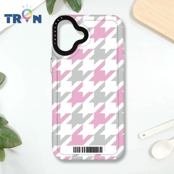 TRON IPHONE 16 PLUS 撞色千鳥紋 防摔 MAGSAFE 磁吸 太空載具殼 透白 手機殼