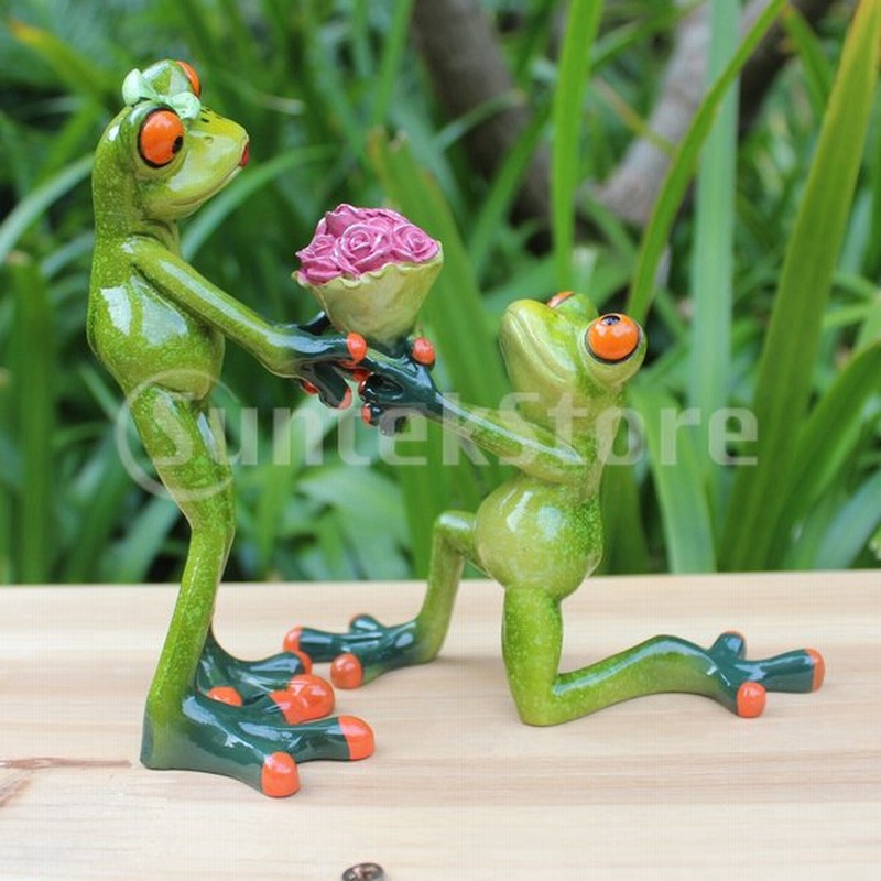 カエルの装飾動物樹脂工芸品レイアウト花置物カワイイ工芸品結婚式の装飾愛かわいいカップルの置物 通販 Lineポイント最大0 5 Get Lineショッピング