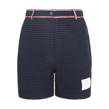 Thom Browne - Navy Blue Cotton Blend Shorts