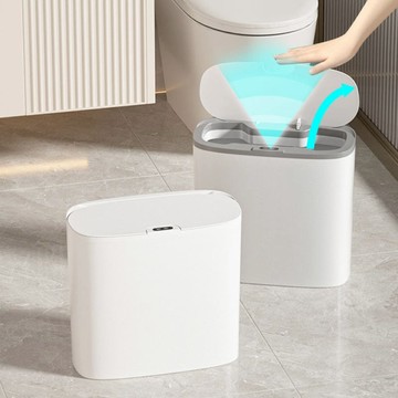 自動感應式開蓋垃圾桶14公升電池款 兩色可選 024528 14公升電池款-灰色