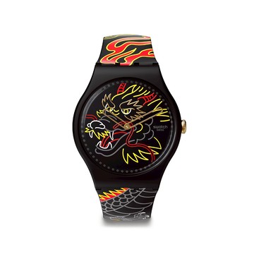 Swatch DRAGON IN WIND 經典手錶/龍年錶 SO29Z137-5300 (38mm)【官方旗艦店】