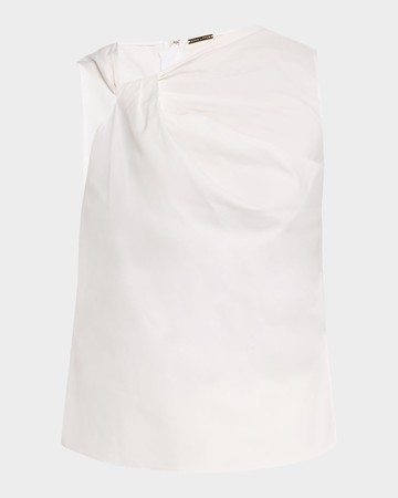 Feyda Twisted Compact Cotton Poplin Top