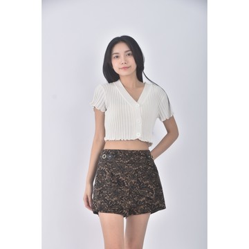 (S) k l d y高腰花紋棕色短褲二手衣