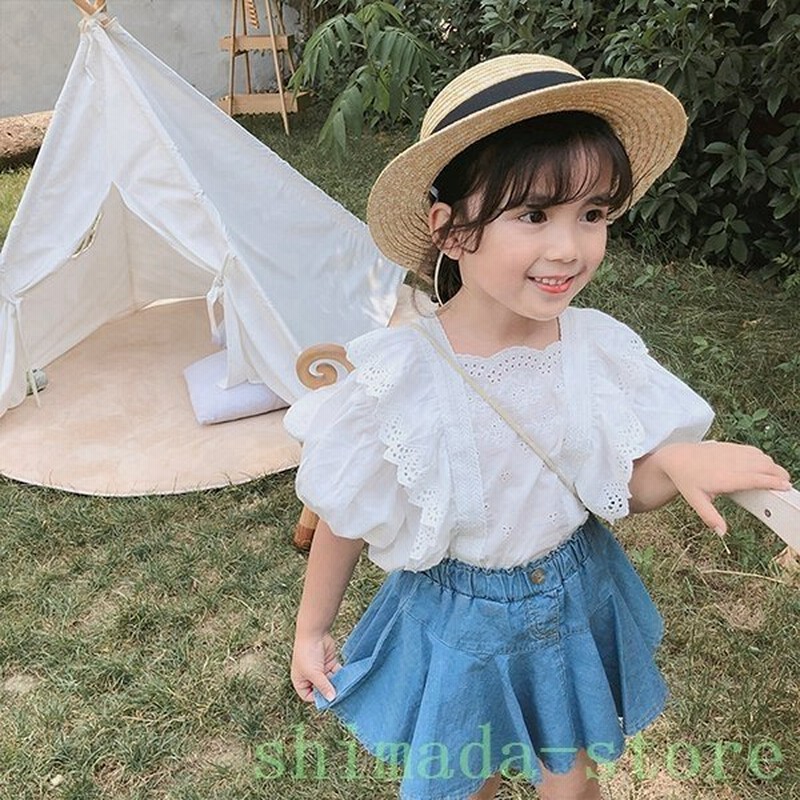 子供服セットアップキッズ女の子春夏トップスブラウスシャツ半袖デニムスカート韓国子ども服ベビー服赤ちゃんおしゃれ可愛いカジュアル新品 通販 Lineポイント最大get Lineショッピング