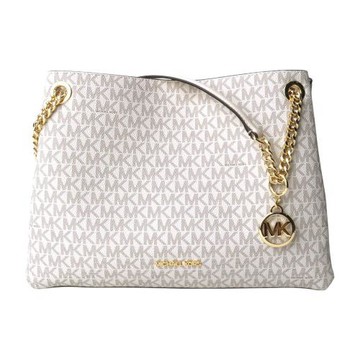 MICHAEL KORS-防刮老花LOGO鍊帶手提/側肩包(米白)