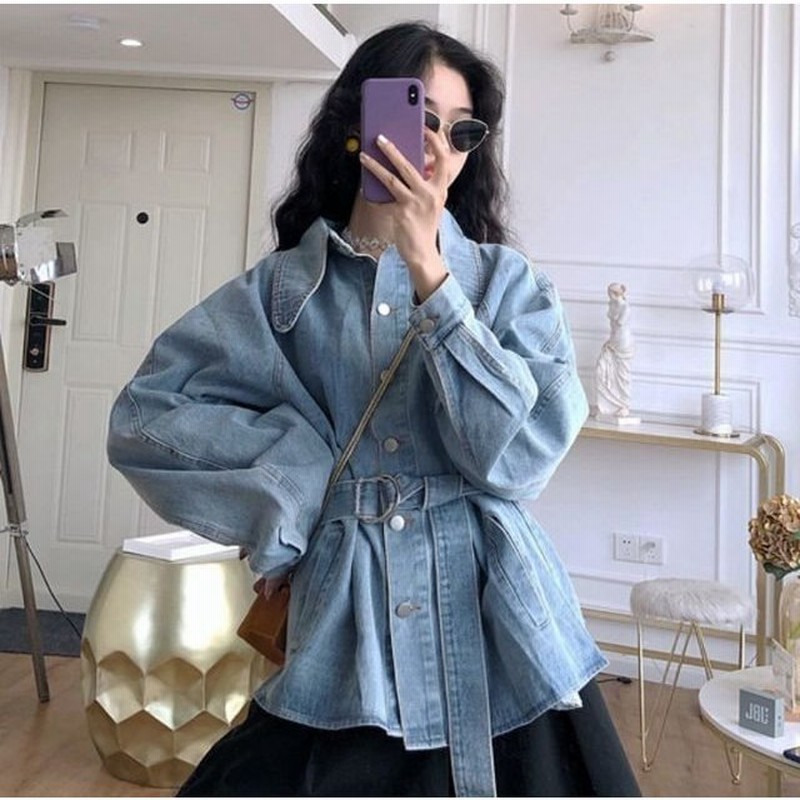 レディース アウター 春 夏 コート 長袖 ウエストマークデニムジャケット デニムジャケット デニム ウエストマーク オーバーサイズ カジュアル 通販 Lineポイント最大0 5 Get Lineショッピング