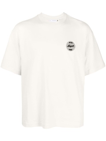 Axel Arigato - logo patch organic cotton T-shirt - men - Organic Cotton - L - Neutrals