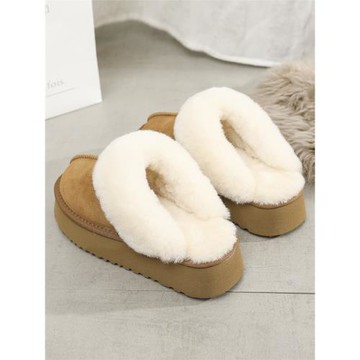 aUGGh雪地靴女2024羊毛包頭半拖鞋一腳蹬秋冬厚底毛毛拖鞋АUGGН