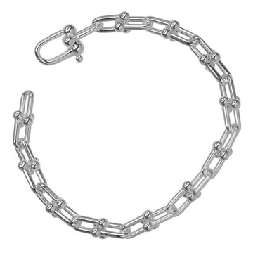 【日本直送】蒂芙尼 Hardware 鏈節細環 手鍊 腕圍約 15.3cm 銀 925 約 16.8g TIFFANY&Co.【二手】A 級