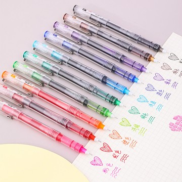 【NamiGo!】[現貨]   白雪直液式走珠筆0.38mm 速乾彩色中性筆水筆0.5mm全針管筆 手賬筆 學生用文具